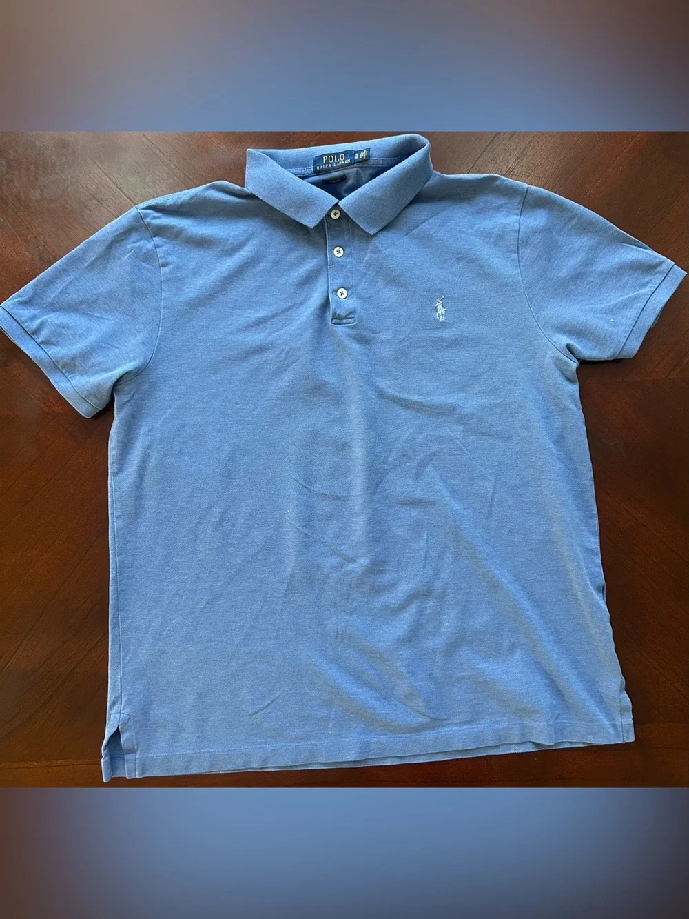 Ralph Lauren Men's Sky Blue Short-Sleeve Polo size L SLIM FIT
